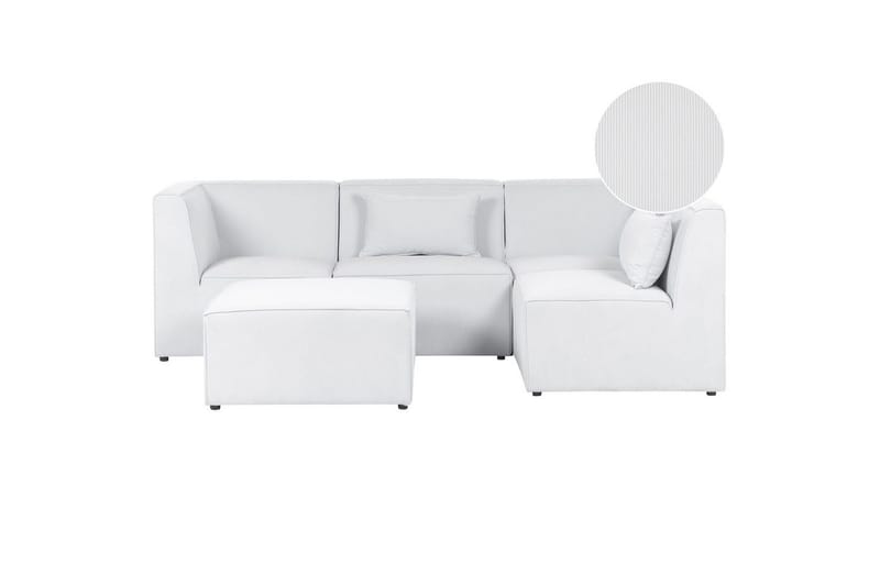 4-sitssoffa med fotpall Lemvig Vit, Vänstervänd - Vit, Vänstervänd - Möbler - Soffa - Soffgrupp