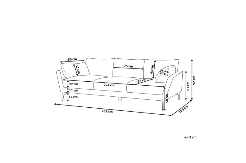 4-sitssoffa Nenola Beige, svart - Beige - Möbler - Soffa - Soffgrupp