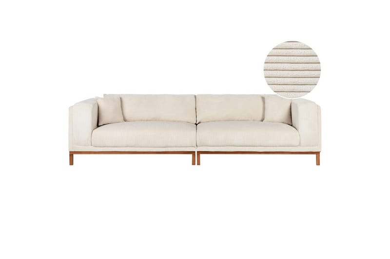 4-sitssoffa Veng Beige, ljust trä, Beige, ljust trä