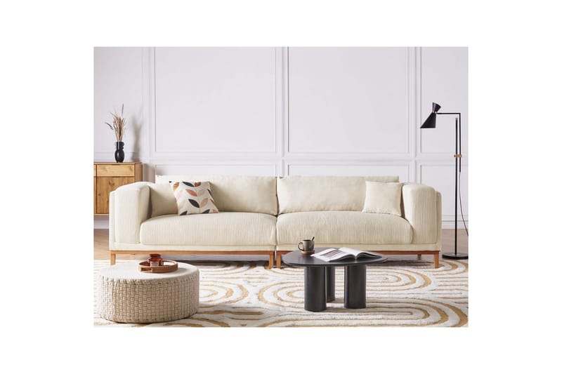 4-sitssoffa Veng Beige, ljust trä - Beige, ljust trä - Möbler - Soffa - Soffgrupp