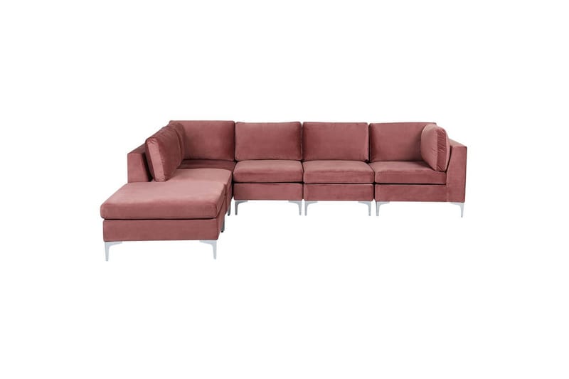 5-sits Hörnsoffa med fotpall Evja Rosa - Rosa - Möbler - Soffa - Soffgrupp