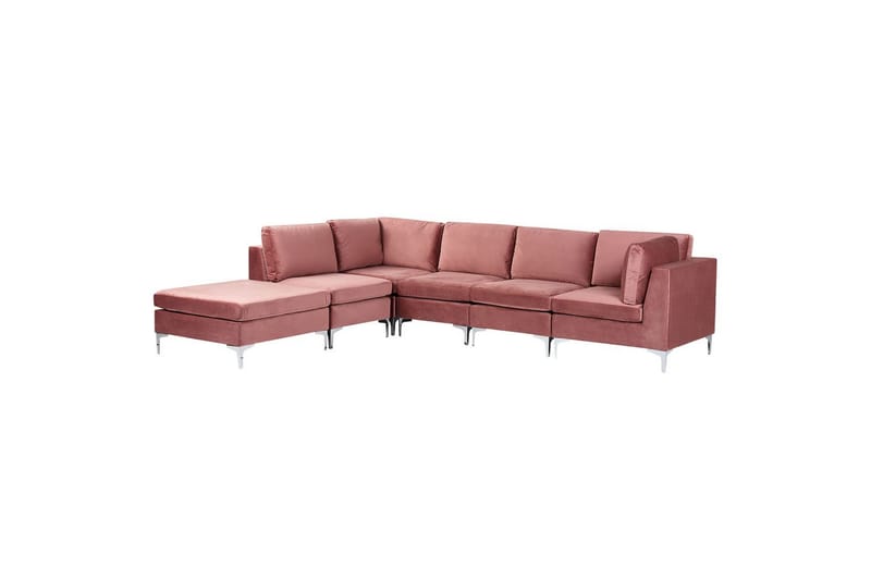 5-sits Hörnsoffa med fotpall Evja Rosa - Rosa - Möbler - Soffa - Soffgrupp