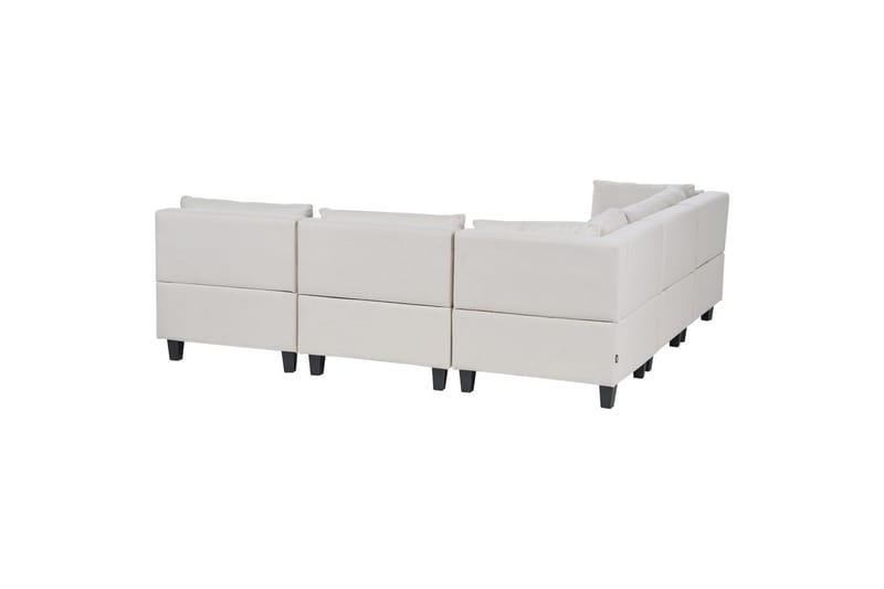 5-sits Hörnsoffa med fotpall Unstad Beige/svart, Högervänd, Polyester - Beige/svart, Högervänd, Polyester - Möbler - Soffa - Soffgrupp