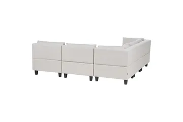 5-sits Hörnsoffa med fotpall Unstad Beige/svart, Högervänd, Polyester - Beige/svart, Högervänd, Polyester - Möbler - Soffa - Modulsoffor - Komplett modulsoffa