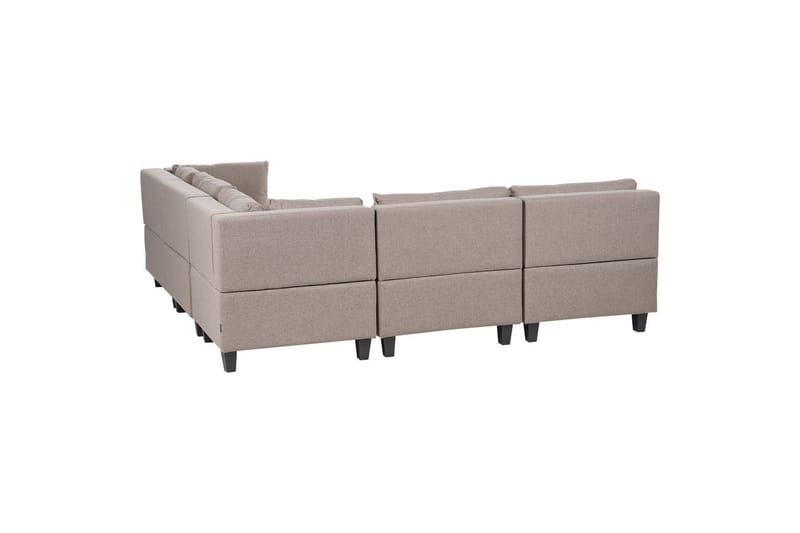 5-sits Hörnsoffa med fotpall Unstad Brun/Svart, Vänstervänd, Polyester - Brun/Svart, Vänstervänd, Polyester - Möbler - Soffa - Soffgrupp