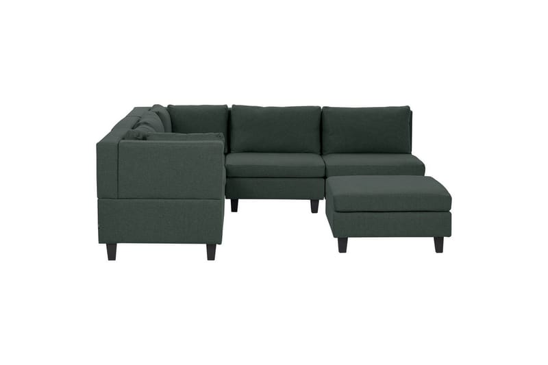 5-sits Hörnsoffa med fotpall Unstad Grön/Svart, Högervänd, Polyester - Grön/Svart, Högervänd, Polyester - Möbler - Soffa - Soffgrupp