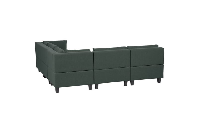 5-sits Hörnsoffa med fotpall Unstad Grön/Svart, Vänstervänd, Polyester - Grön/Svart, Vänstervänd, Polyester - Möbler - Soffa - Soffgrupp