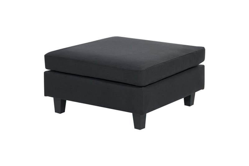5-sits Hörnsoffa med fotpall Unstad Svart/svart, Vänstervänd, Polyester - Svart/svart, Vänstervänd, Polyester - Möbler - Soffa - Modulsoffor - Komplett modulsoffa