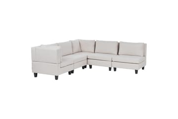 5-sits Hörnsoffa Unstad Beige/svart, Högervänd, Polyester