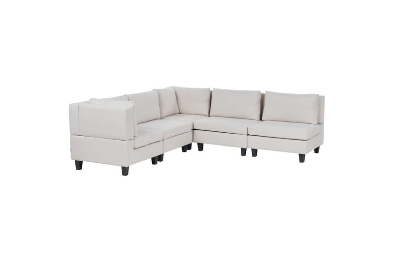 5-sits Hörnsoffa Unstad Beige/svart, Högervänd, Polyester, Beige/svart, Högervänd, Polyester