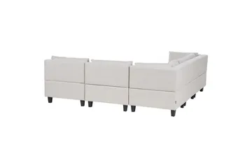 5-sits Hörnsoffa Unstad Beige/svart, Högervänd, Polyester - Beige/svart, Högervänd, Polyester - Möbler - Soffa - Modulsoffor - Komplett modulsoffa