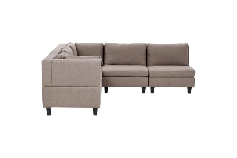 5-sits Hörnsoffa Unstad Brun/Svart, Högervänd, Polyester - Brun/Svart, Högervänd, Polyester - Möbler - Soffa - Soffgrupp