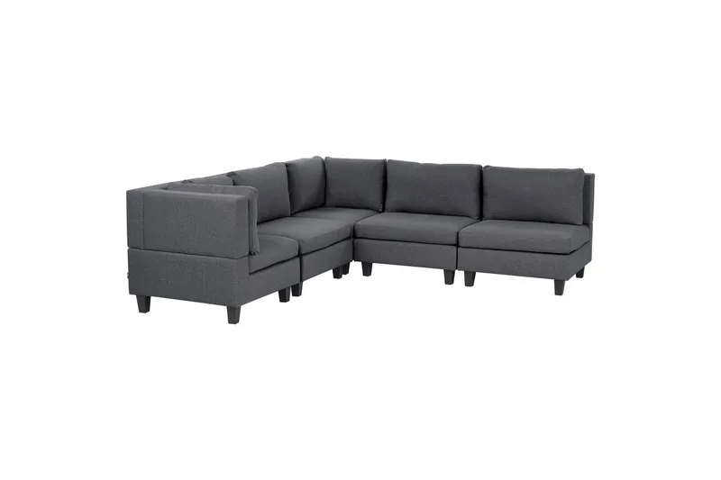 5-sits Hörnsoffa Unstad Grå, Högervänd, Polyester, Grå, Högervänd, Polyester