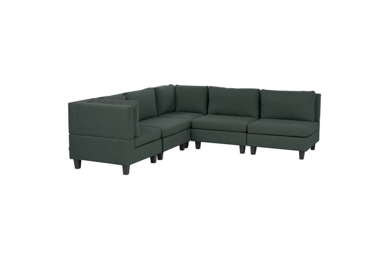 5-sits Hörnsoffa Unstad Grön/Svart, Högervänd, Polyester - Grön/Svart, Högervänd, Polyester - Möbler - Soffa - Soffgrupp