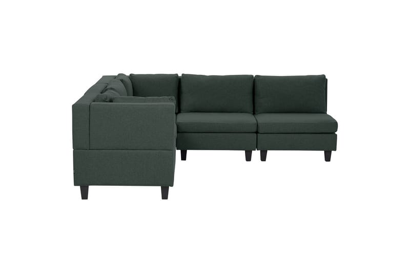 5-sits Hörnsoffa Unstad Grön/Svart, Högervänd, Polyester - Grön/Svart, Högervänd, Polyester - Möbler - Soffa - Soffgrupp