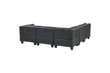 5-sits Hörnsoffa Unstad Svart, Högervänd, Konstläder - Svart, Högervänd, Konstläder - Möbler - Soffa - Soffgrupp
