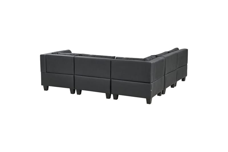 5-sits Hörnsoffa Unstad Svart, Högervänd, Konstläder - Svart, Högervänd, Konstläder - Möbler - Soffa - Soffgrupp