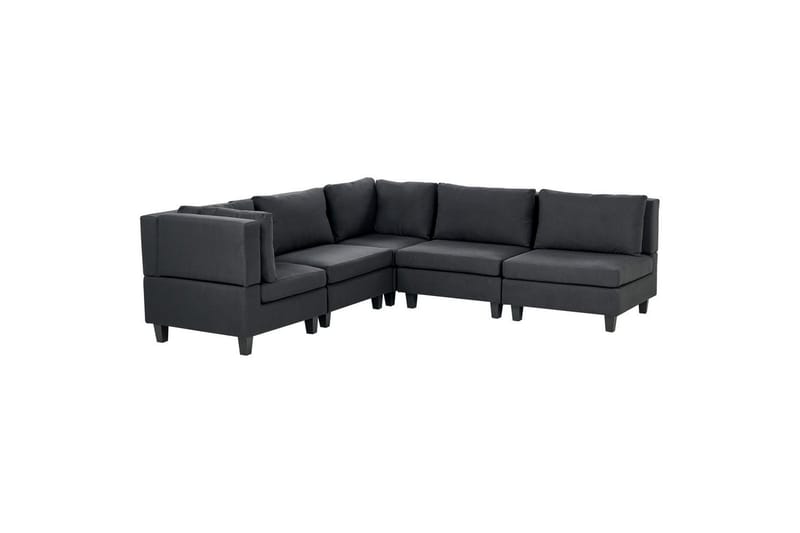 5-sits Hörnsoffa Unstad Svart, Högervänd, Polyester, Svart, Högervänd, Polyester