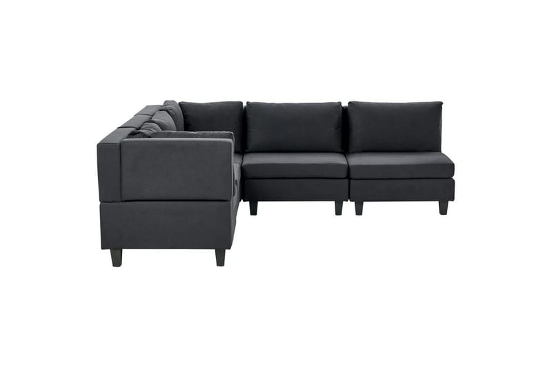 5-sits Hörnsoffa Unstad Svart, Högervänd, Polyester - Svart, Högervänd, Polyester - Möbler - Soffa - Soffgrupp