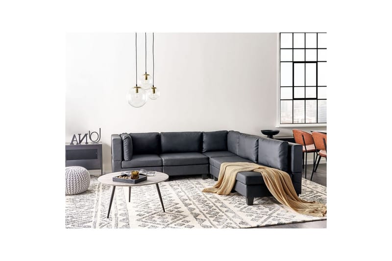 5-sits Hörnsoffa Unstad Svart/svart, Vänstervänd, Konstläder - Svart/svart, Vänstervänd, Konstläder - Möbler - Soffa - Soffgrupp