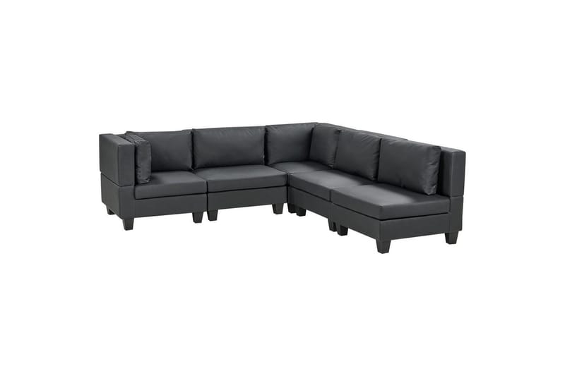 5-sits Hörnsoffa Unstad Svart/svart, Vänstervänd, Konstläder - Svart/svart, Vänstervänd, Konstläder - Möbler - Soffa - Soffgrupp