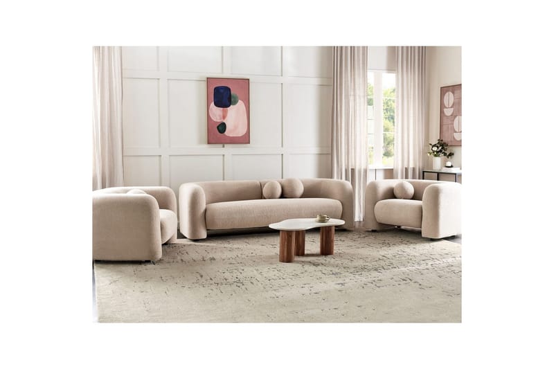 5-sits Soffgrupp Leiren Beige - Beige - Möbler - Soffa - Soffgrupp
