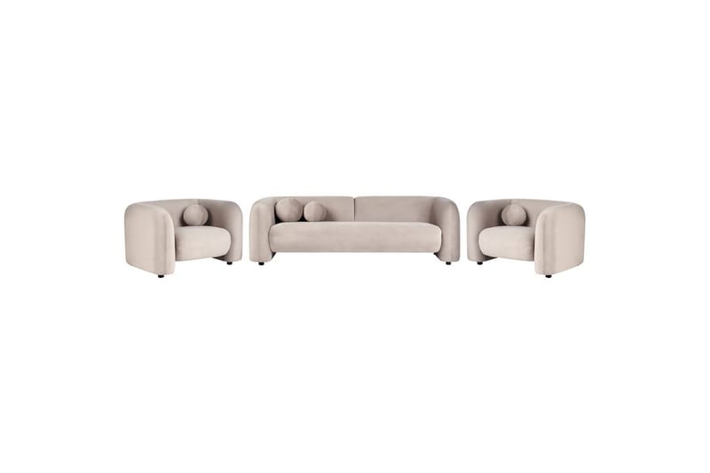 5-sits Soffgrupp Leiren Gråbeige - Gråbeige - Möbler - Soffa - Soffgrupp