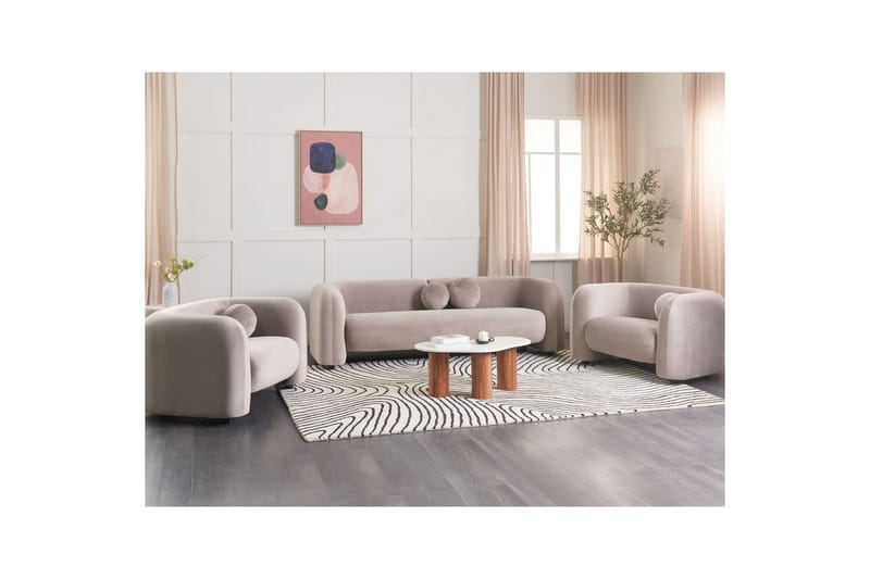 5-sits Soffgrupp Leiren Gråbeige - Gråbeige - Möbler - Soffa - Soffgrupp