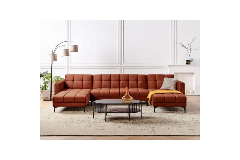 5-sits U-formad soffa Alnes Röd/Svart - Röd/Svart - Möbler - Soffa - Soffgrupp