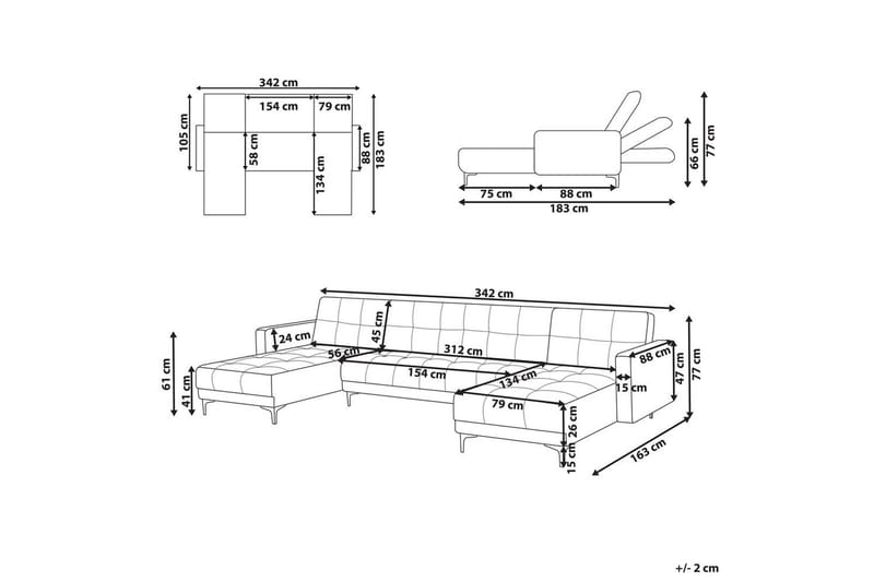 5-sits U-formad soffa Alnes Vänstervänd - Möbler - Soffa - Soffgrupp