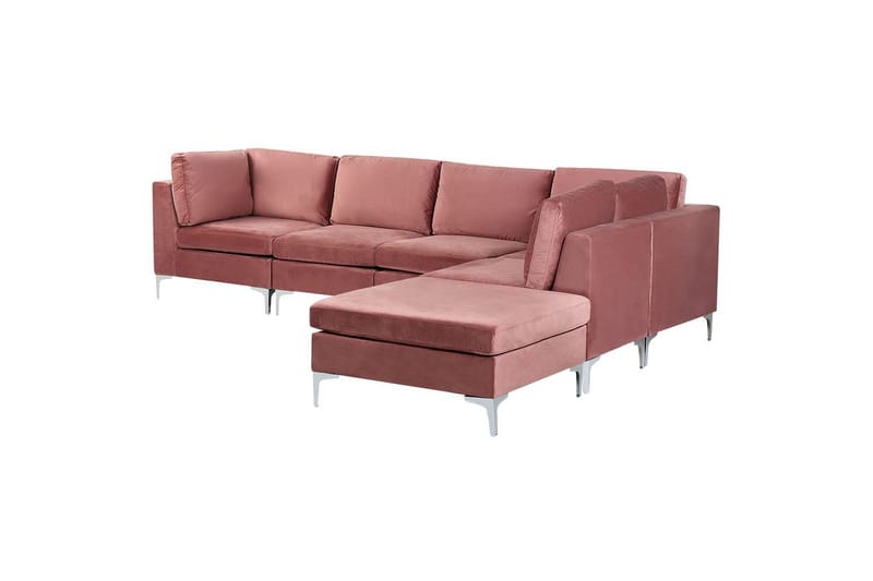 5-sitssoffa med fotpall Evja Rosa - Rosa - Möbler - Soffa - Soffgrupp