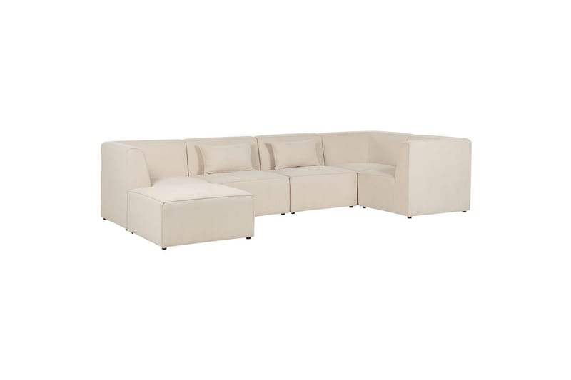5-sitssoffa med fotpall Lemvig Beige, Vänstervänd - Beige, Vänstervänd - Möbler - Soffa - Soffgrupp