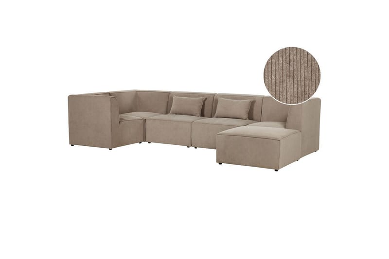 5-sitssoffa med fotpall Lemvig Taupe, Högervänd - Taupe, Högervänd - Möbler - Soffa - Soffgrupp