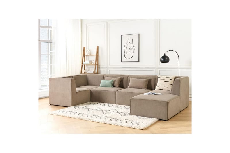 5-sitssoffa med fotpall Lemvig Taupe, Högervänd - Taupe, Högervänd - Möbler - Soffa - Soffgrupp