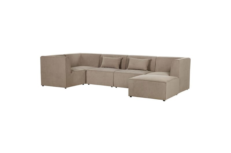 5-sitssoffa med fotpall Lemvig Taupe, Högervänd - Taupe, Högervänd - Möbler - Soffa - Soffgrupp