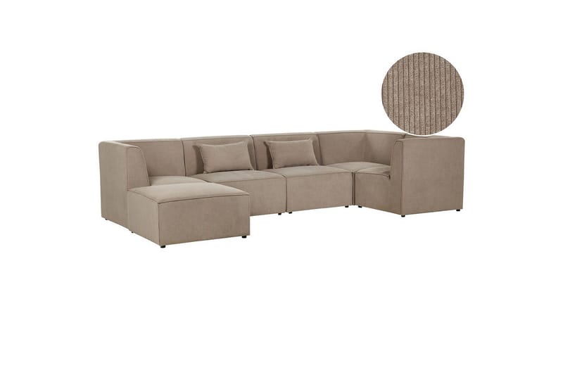 5-sitssoffa med fotpall Lemvig Taupe, Vänstervänd - Taupe, Vänstervänd - Möbler - Soffa - Soffgrupp