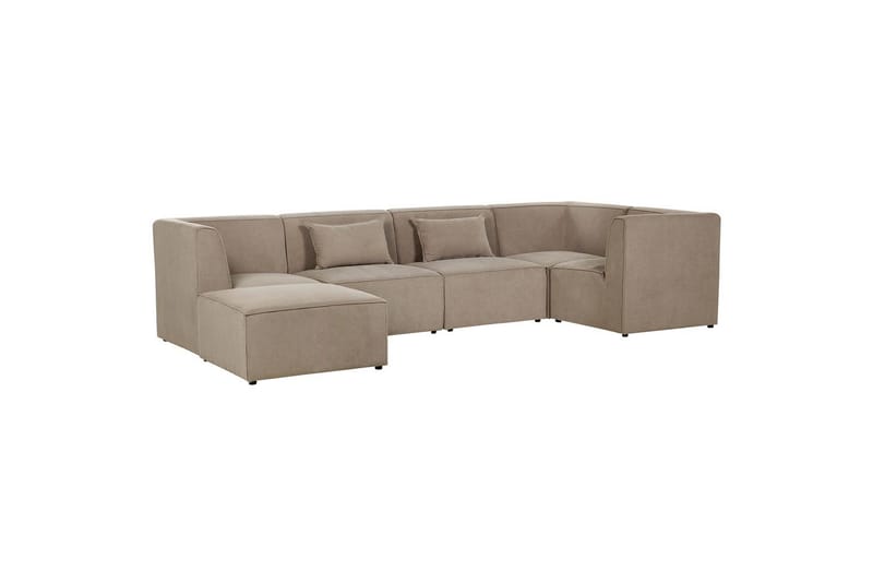 5-sitssoffa med fotpall Lemvig Taupe, Vänstervänd - Taupe, Vänstervänd - Möbler - Soffa - Soffgrupp