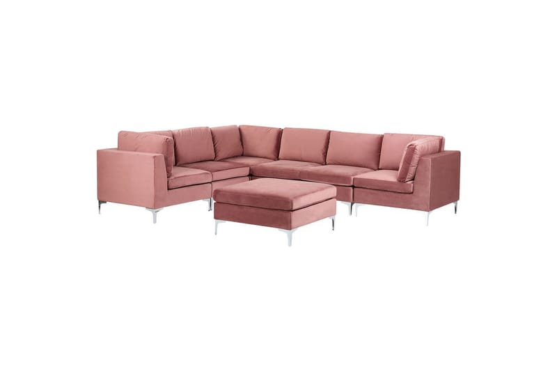 6-sits Hörnsoffa med fotpall Evja Rosa - Rosa - Möbler - Soffa - Soffgrupp