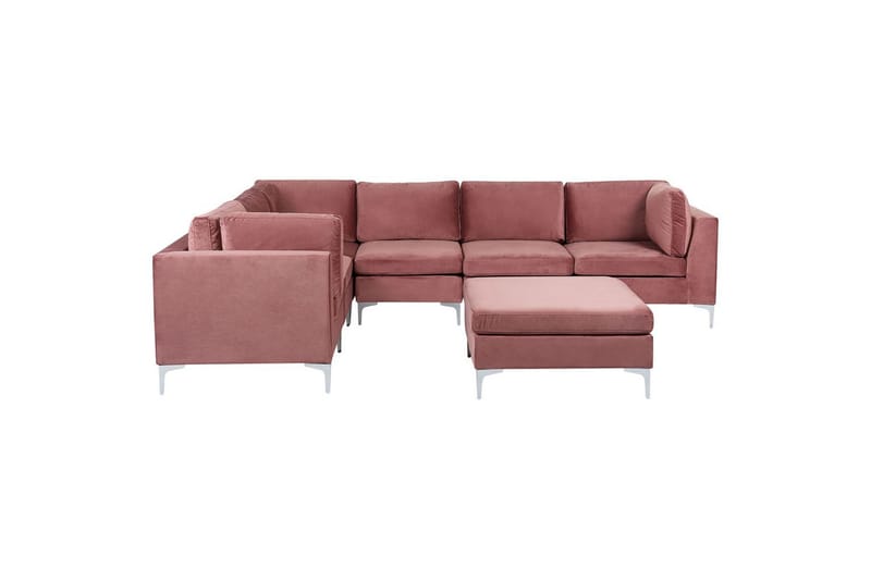 6-sits Hörnsoffa med fotpall Evja Rosa - Rosa - Möbler - Soffa - Soffgrupp