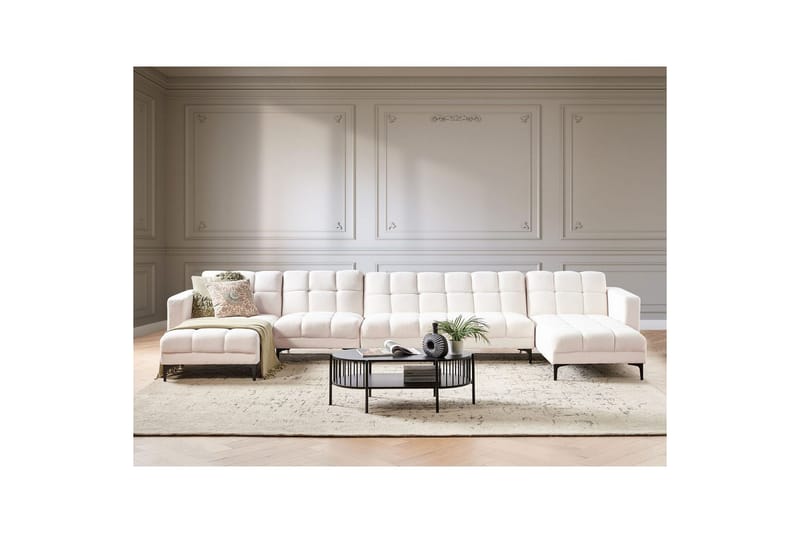6-sits U-formad soffa Alnes Vit, Svart - Vit, Svart - Möbler - Soffa - Soffgrupp