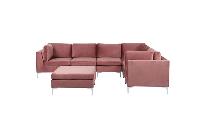 6-sitssoffa med fotpall Evja Rosa - Rosa - Möbler - Soffa - Soffgrupp