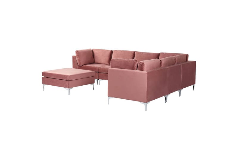 6-sitssoffa med fotpall Evja Rosa - Rosa - Möbler - Soffa - Soffgrupp