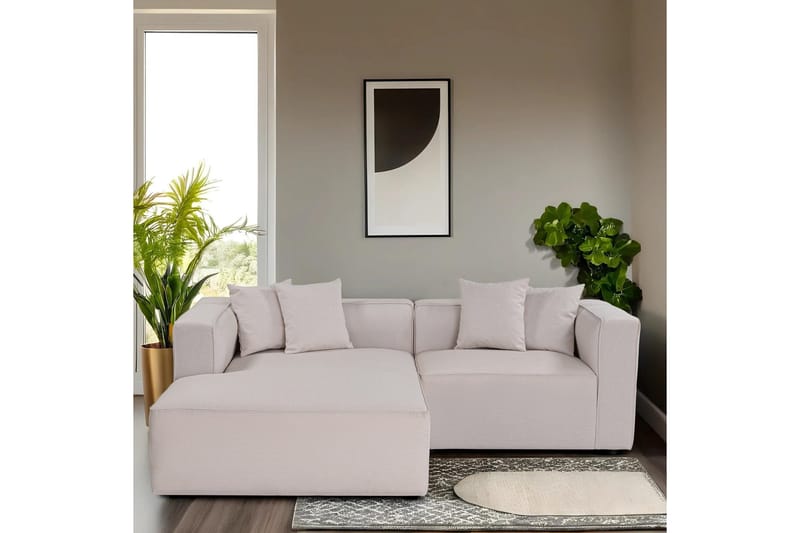 Abbas 4-sits Soffa med Divan - Ecru - Möbler - Soffa - Divansoffor & schäslongsoffa