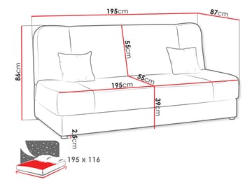 Abron 3-sits Bäddsoffa med förvaring - Möbler - Soffa - Bäddsoffa