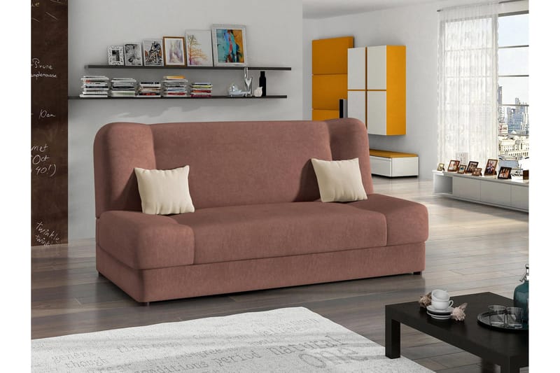 Abron Soffa 3-sits - Rosa - Möbler - Soffa - Sammetssoffa