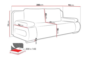 Adelma Soffa 3-sits - Gul - Möbler - Soffa - Sammetssoffa