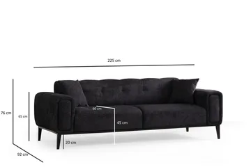 Adelphe Bäddsoffa 4-sits - Svart - Möbler - Soffa - Bäddsoffa