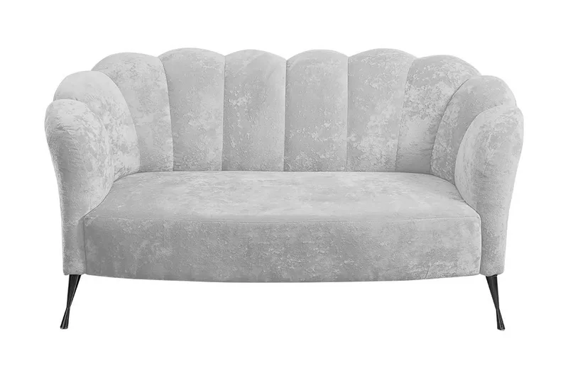 Adrial 2-sits Soffa, Sammet/Vit/Svart Krom