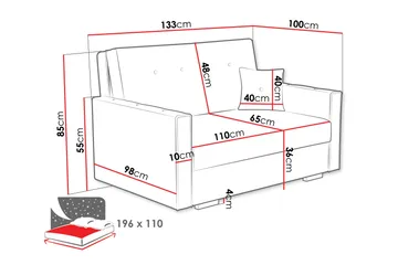 Ajiz Bäddsoffa 2-sits i Bouclé - Beige - Möbler - Soffa - Bäddsoffa