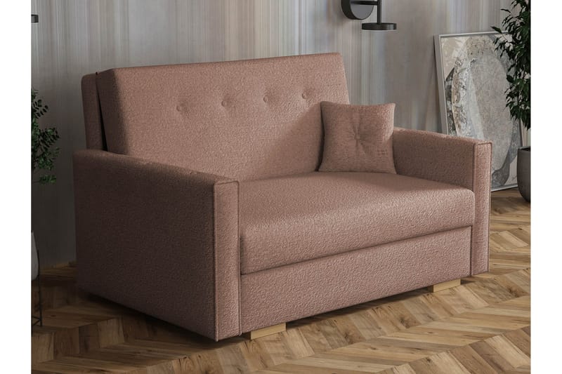Ajiz Bäddsoffa 2-sits i Bouclé - Rosa - Möbler - Soffa - Bäddsoffa
